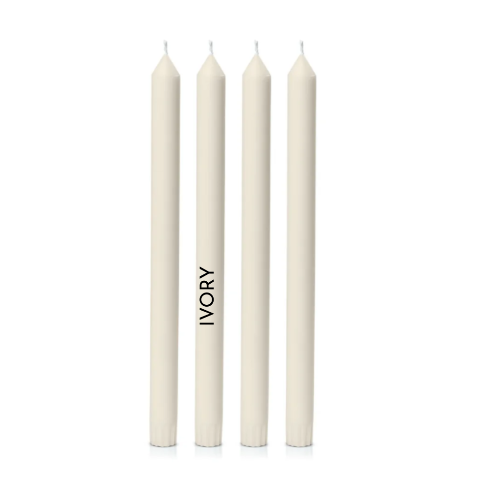 Dinner Candles - 30cm tall, natural colour, 38 colours to choose from