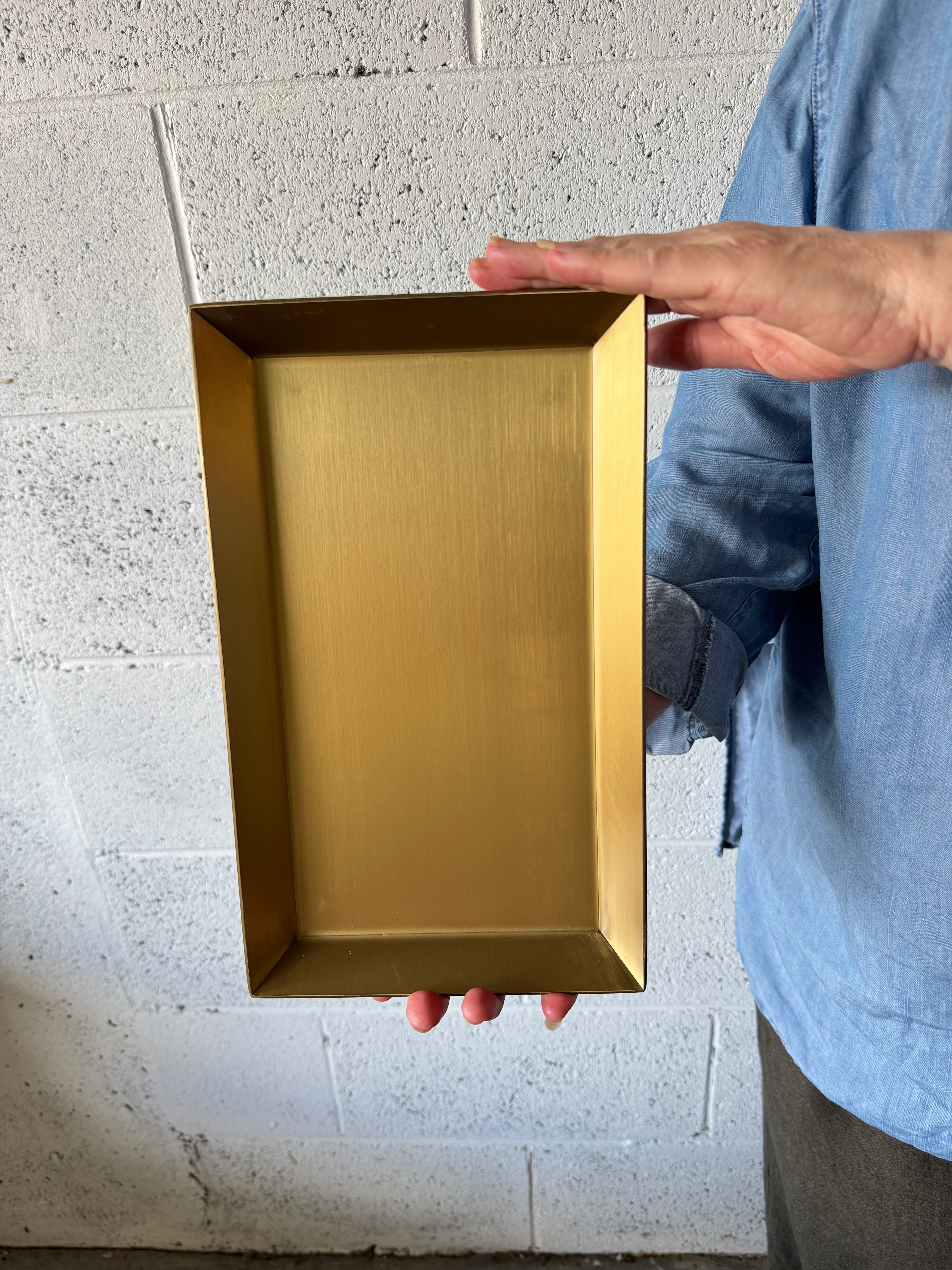 Tray - metal rectangle brass