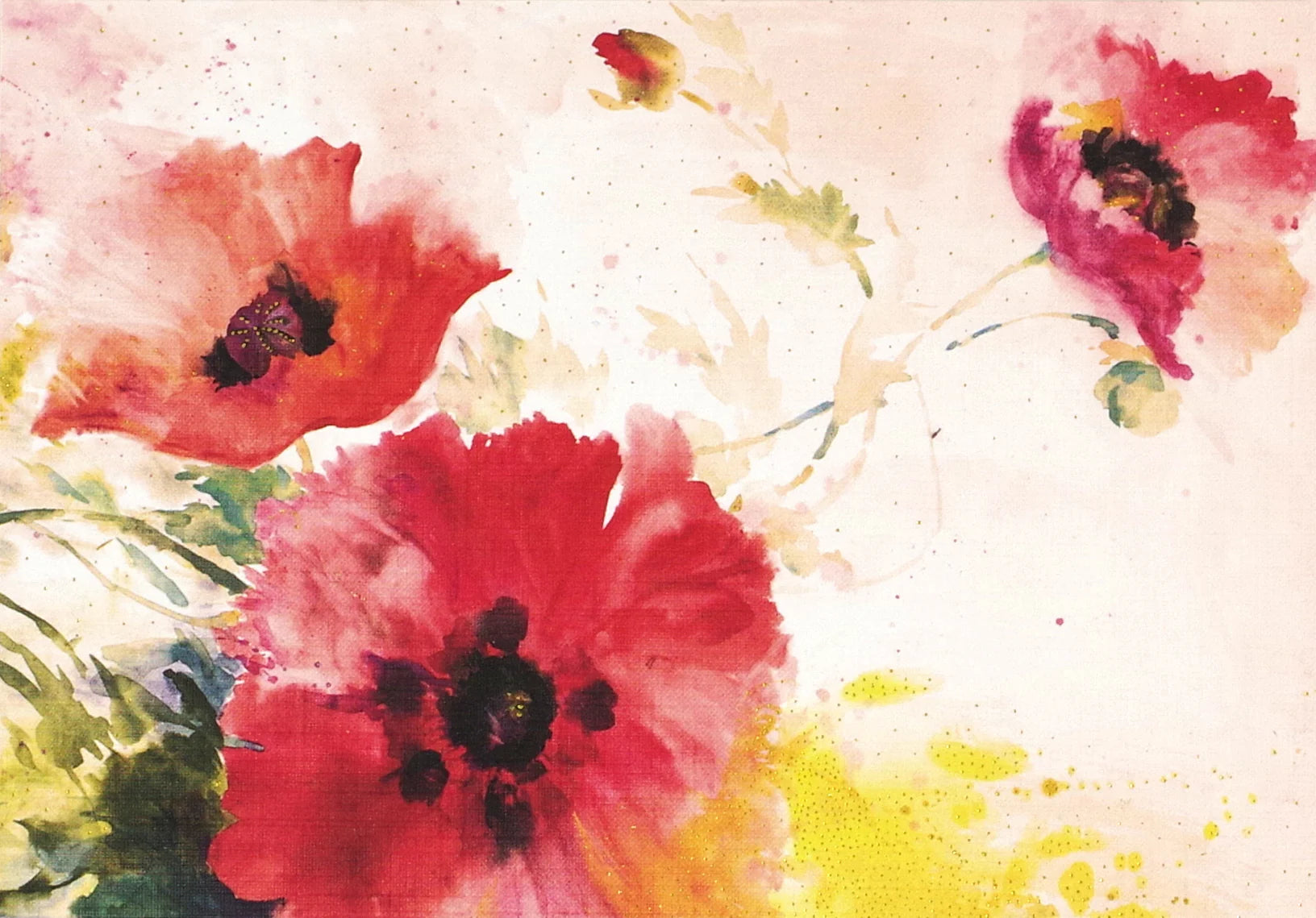 Note Card Set - Watercolour Poppies
