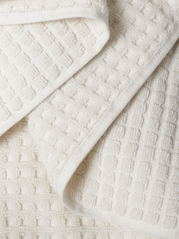 100% Cotton Towels - Cream Grid