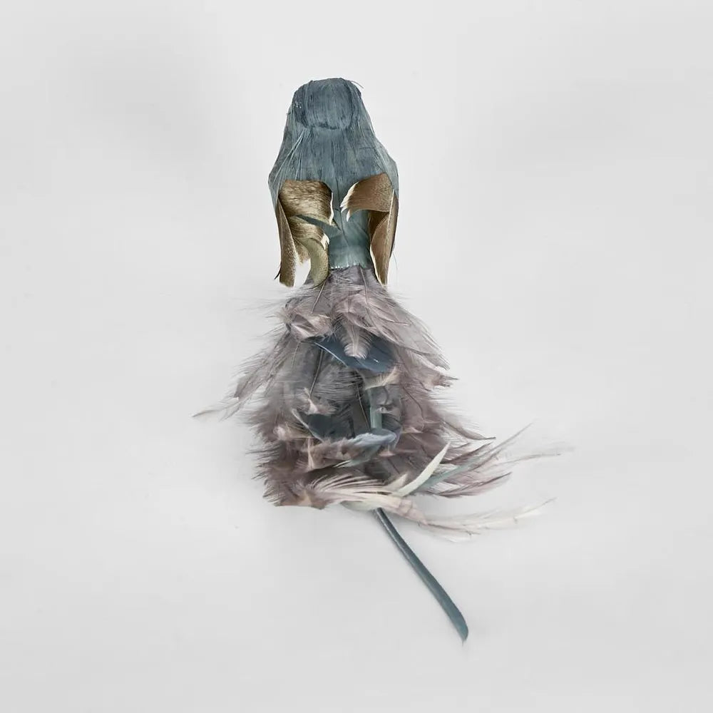 Bird Decoration Blue with Brown Wings