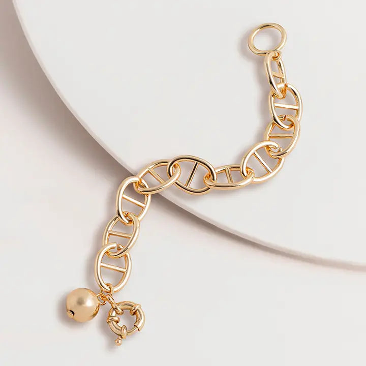 Bracelet - Luxe Chain with Ball Charm Gold