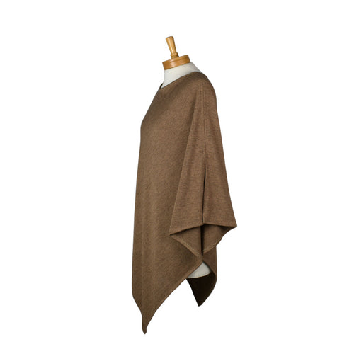 Poncho Brown Wool Acrylic Mix
