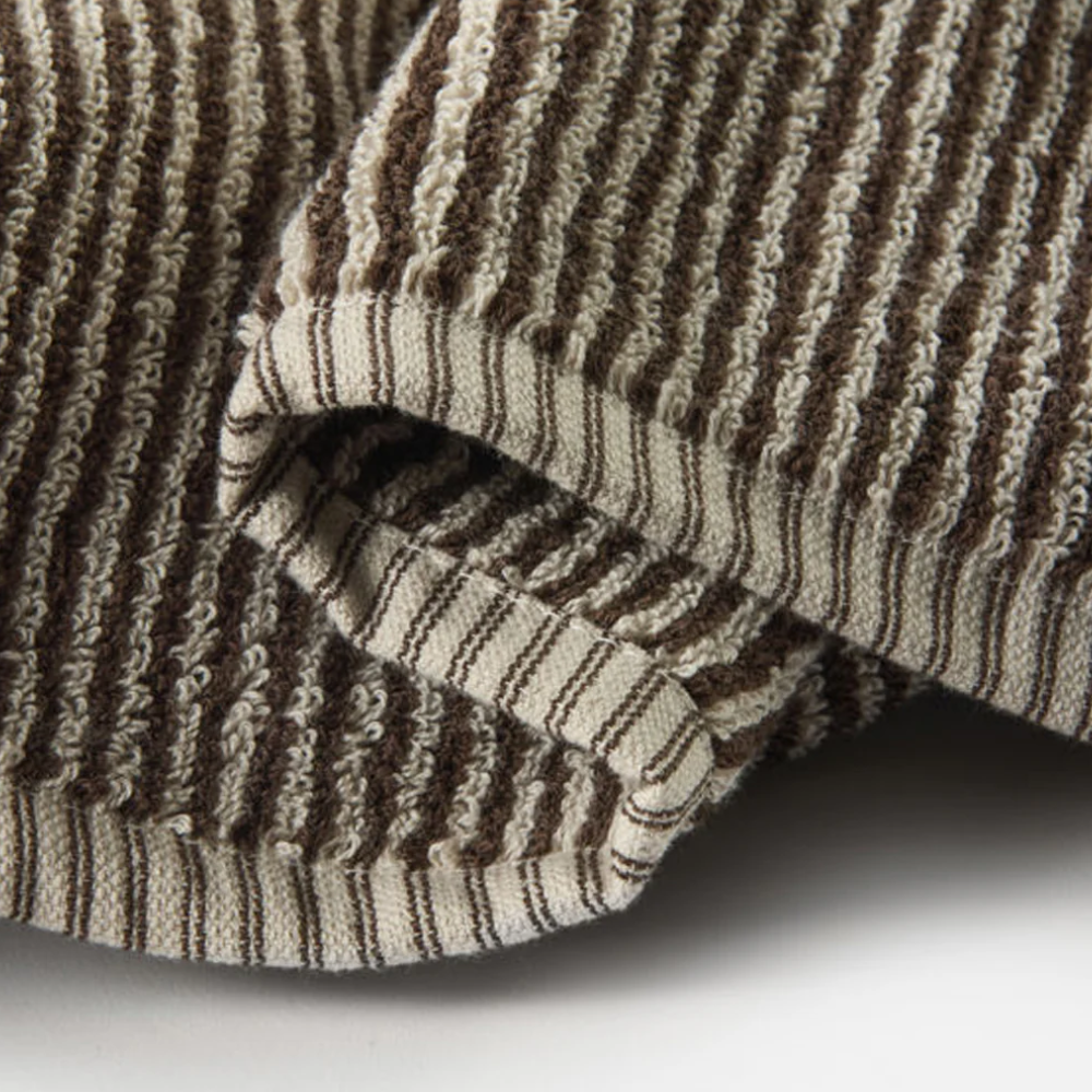 100% Cotton Towels - Cocoa/Bone Stripe