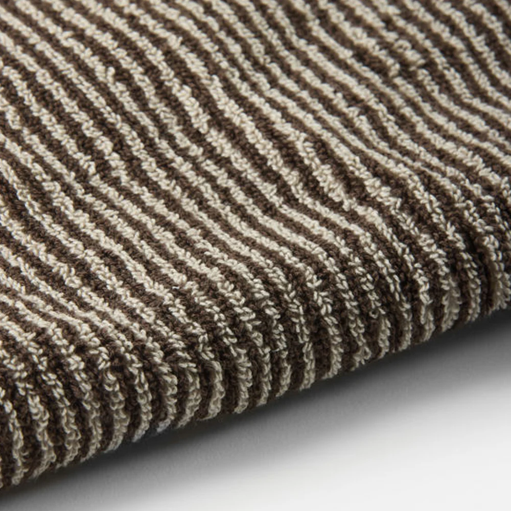 100% Cotton Towels - Cocoa/Bone Stripe