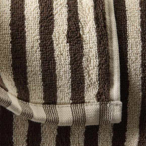 100% Cotton Bath Towels - Cocoa/Bone Wide Stripe