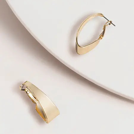 Earrings - Curved Lever Back Hoop