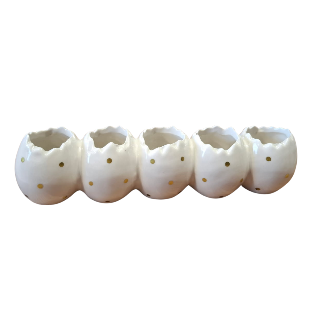 Ceramic Egg Vase with gold dots