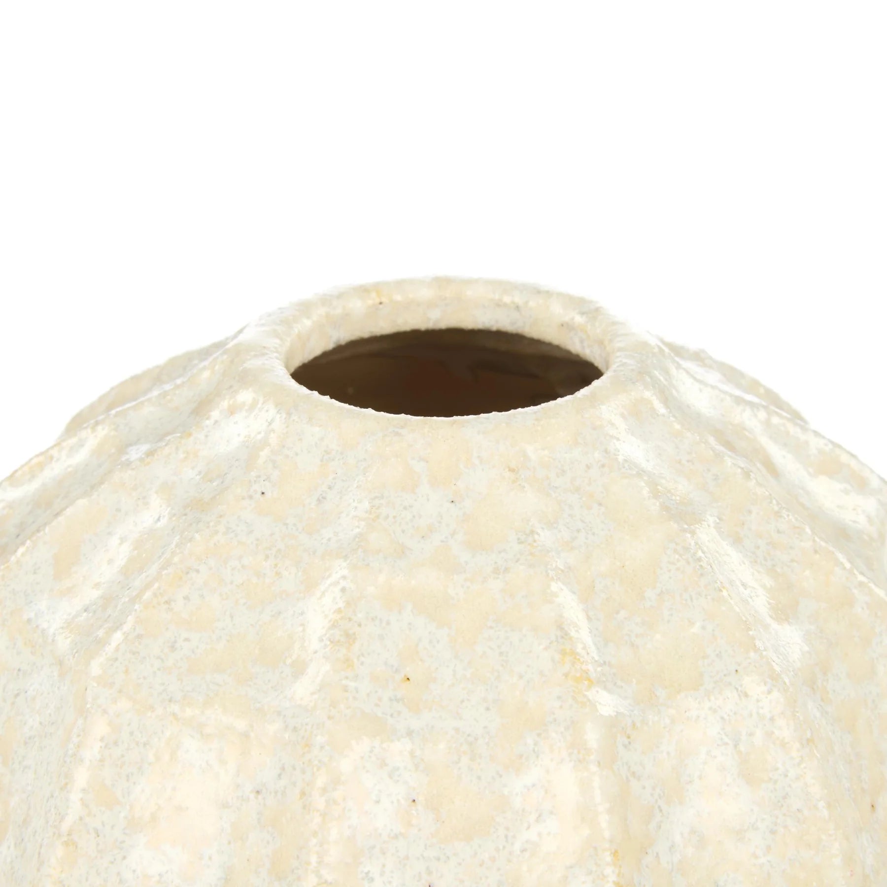 Vase Round with Ridges Cream