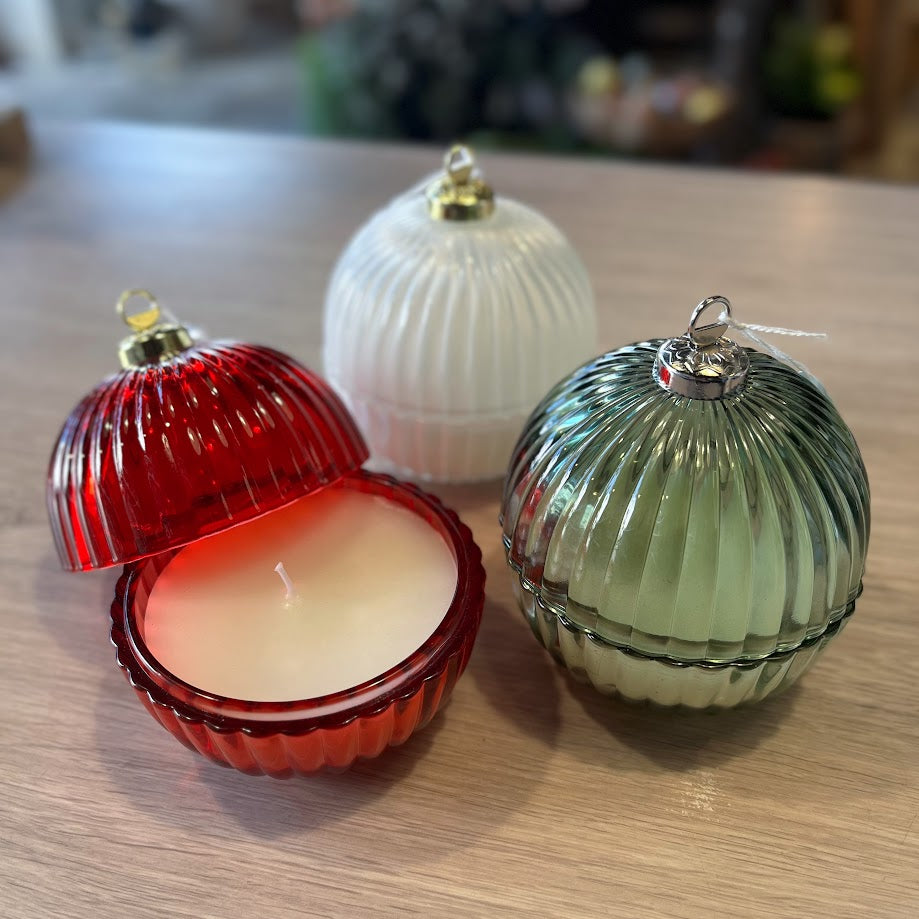 Bauble Scented Candle Glass 3 Colours