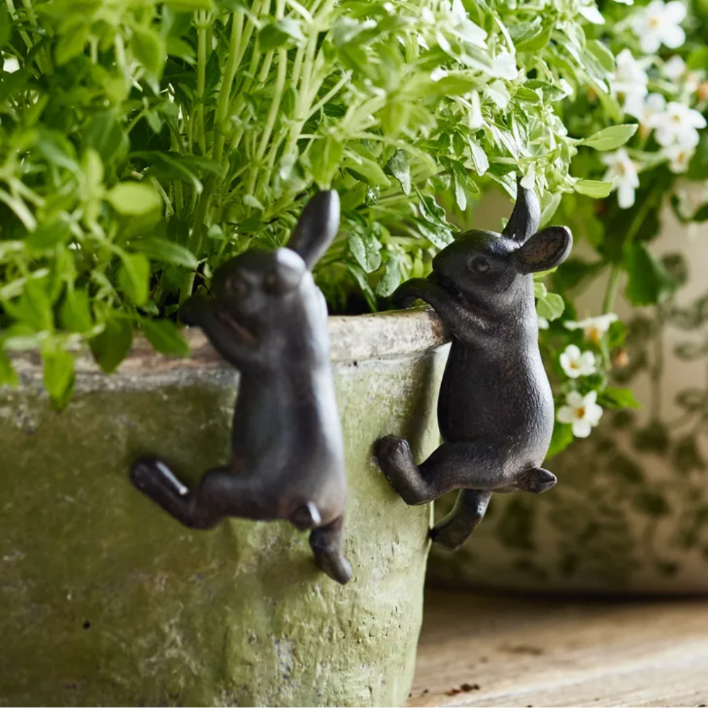 Pot Hanger Bunny Gold and Brown