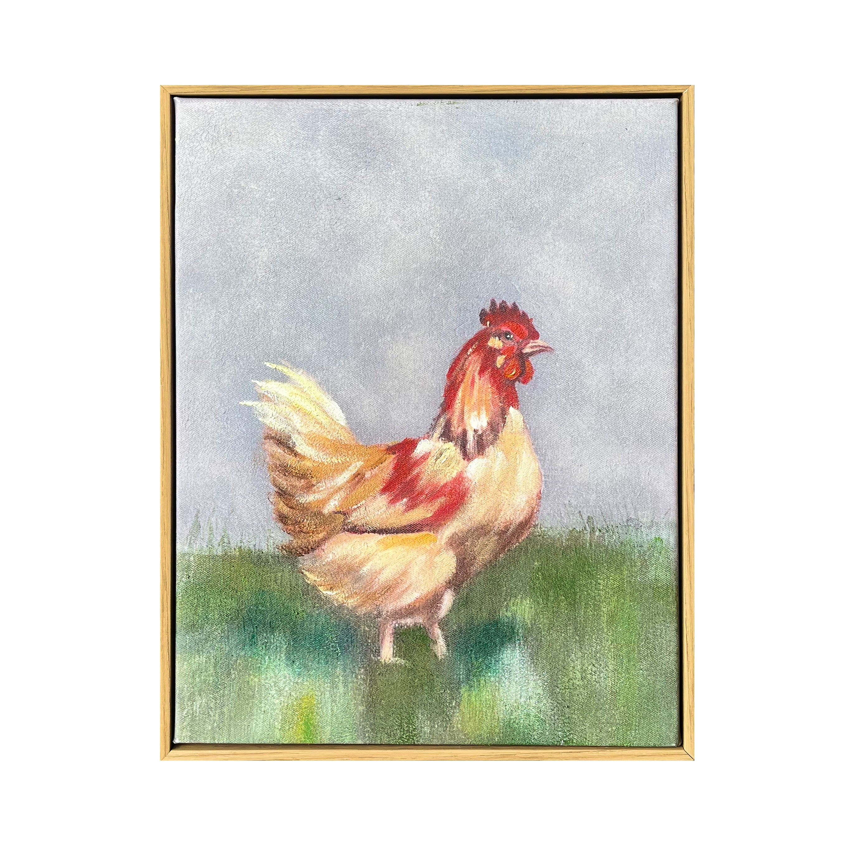 Hen Oil Painting