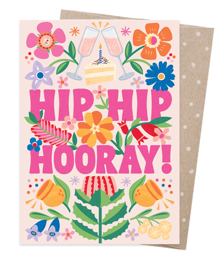 Card - Hip Hip Hooray! - 100% recycled paper