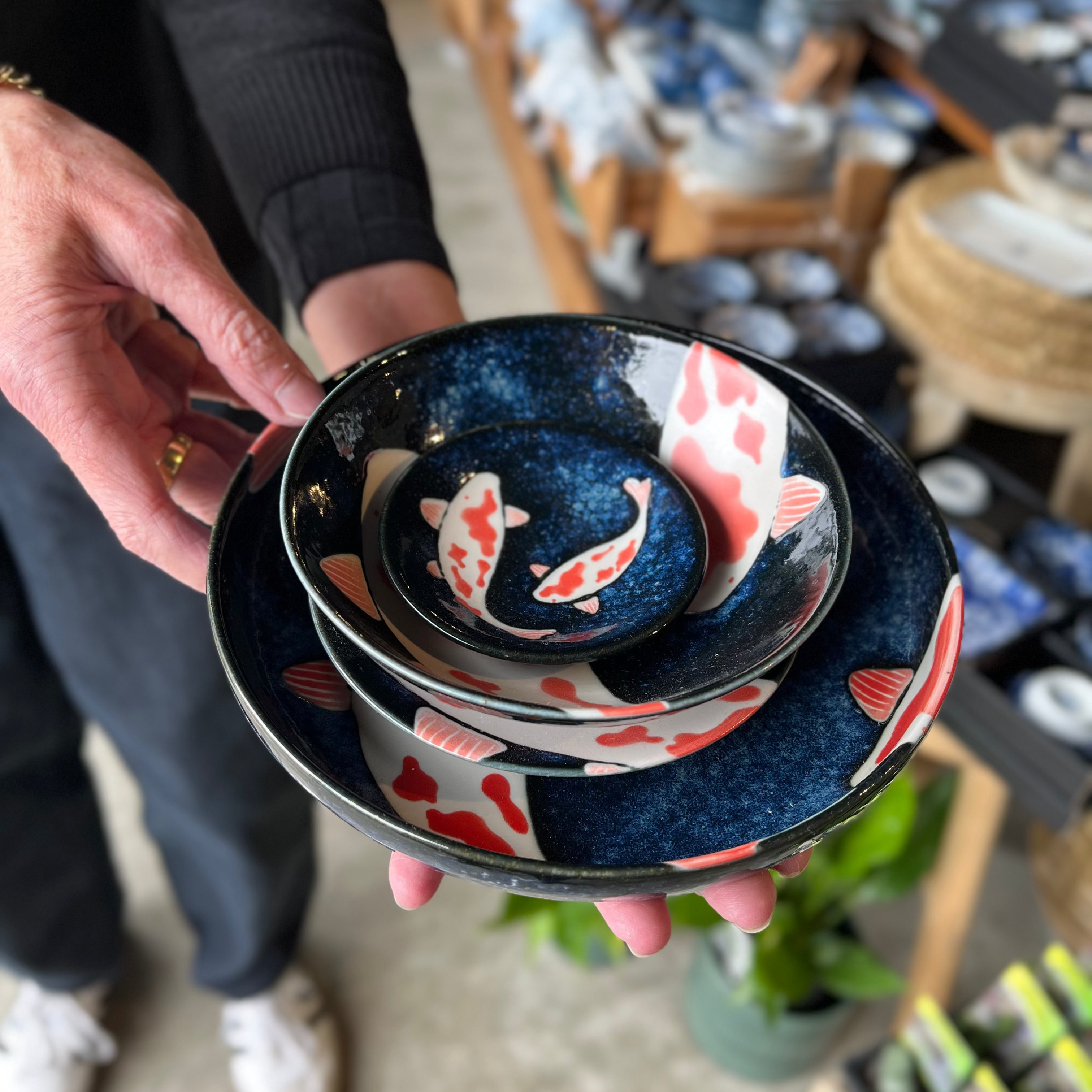 Plate High Edge Koi Carp AIZOME