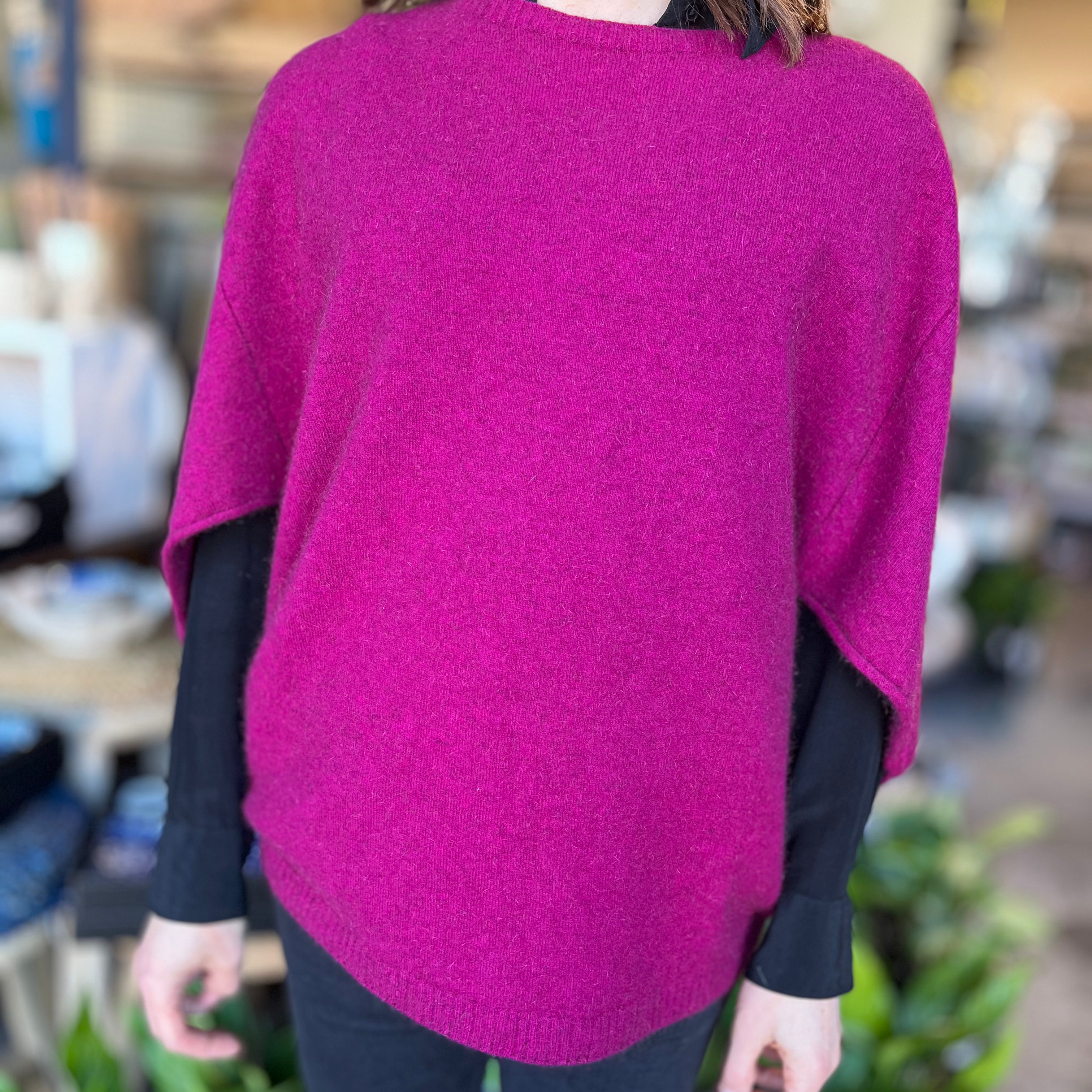 Possum Merino Split Sleeve Poncho