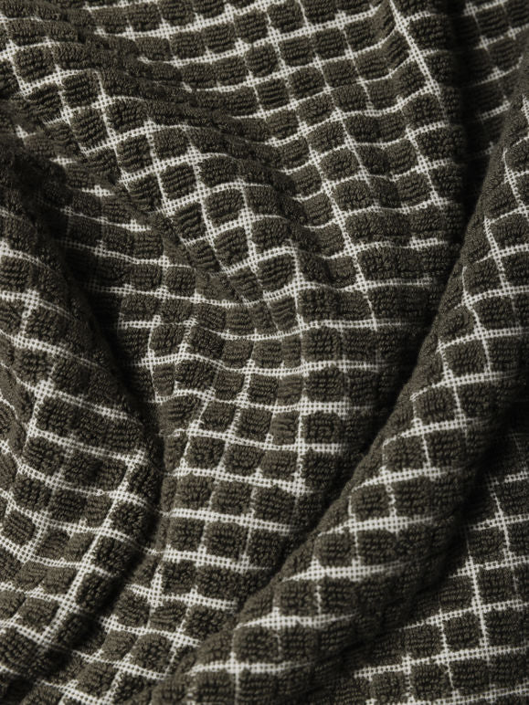 100% Cotton Towels - Ivy/Cream Grid