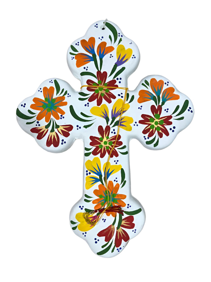 Hand-painted Mexican Cross - Black or White