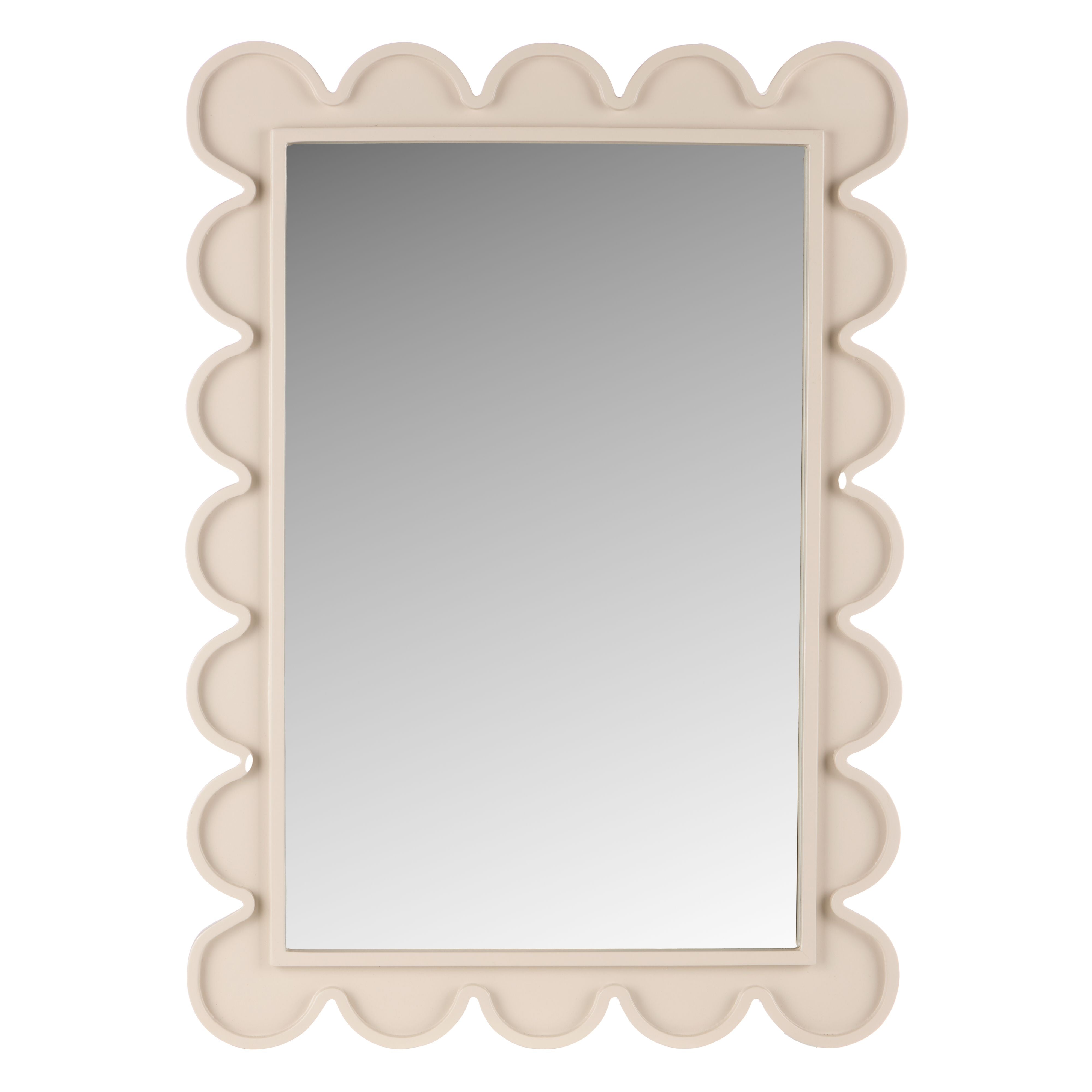 Wall Mirror - White Scalloped