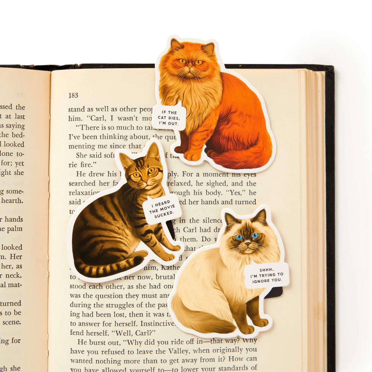 Bookmarks - Magnetic Moody Cats Set of 3