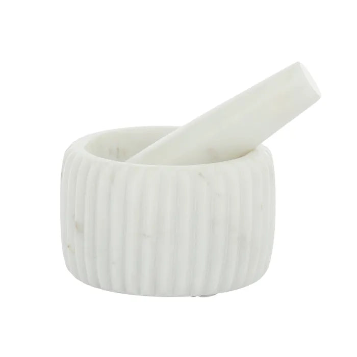 White Marble Mortar and Pestle