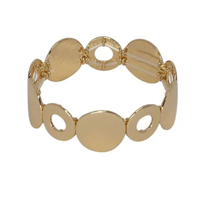 Bracelet - Multi Disc and Open Circle Silver/Gold