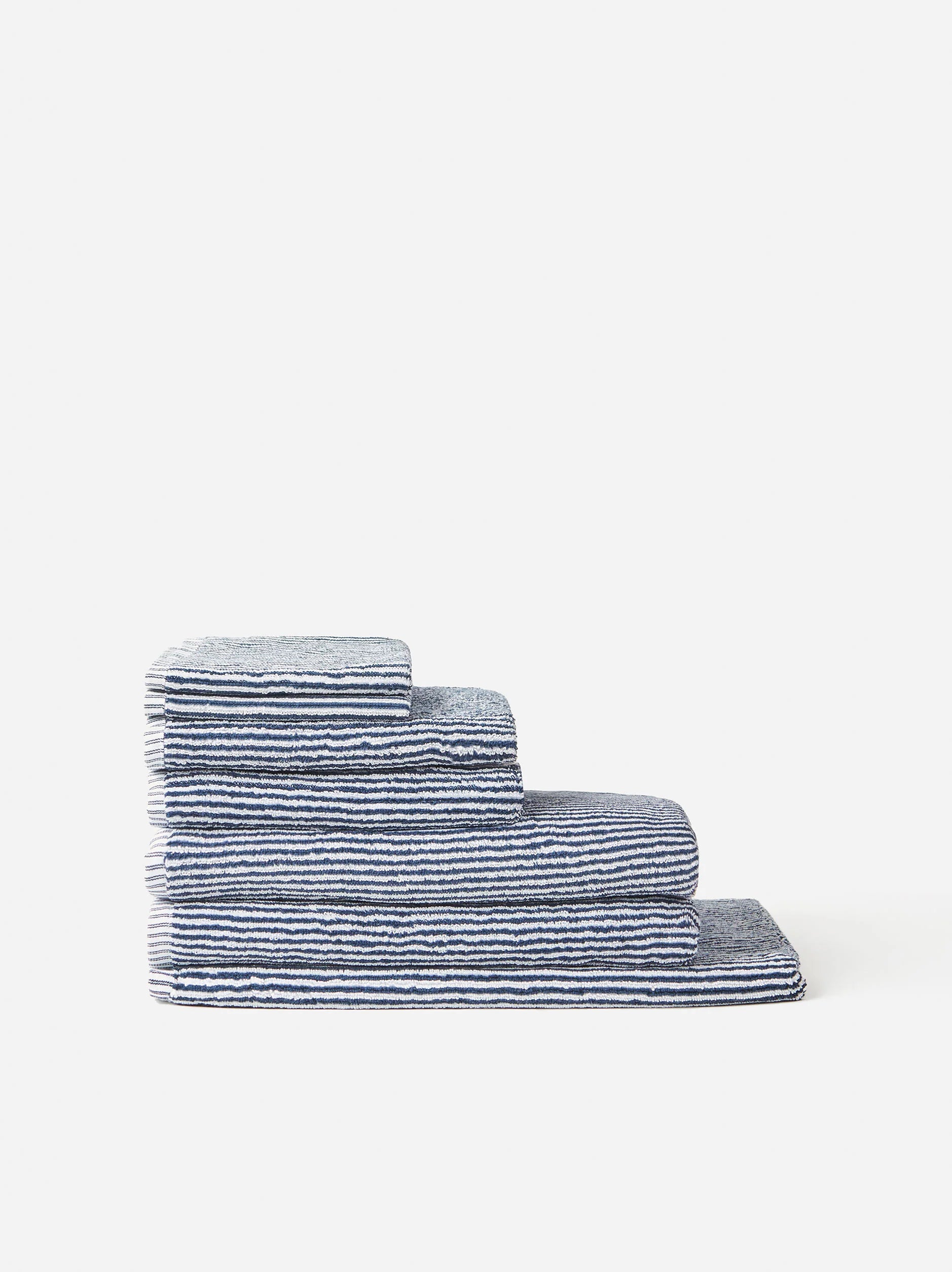 100% Cotton Towels - Navy/White Stripe