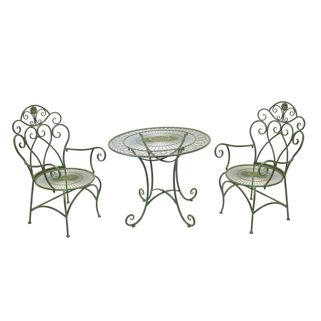 Outdoor setting Table and Two Chairs - Green