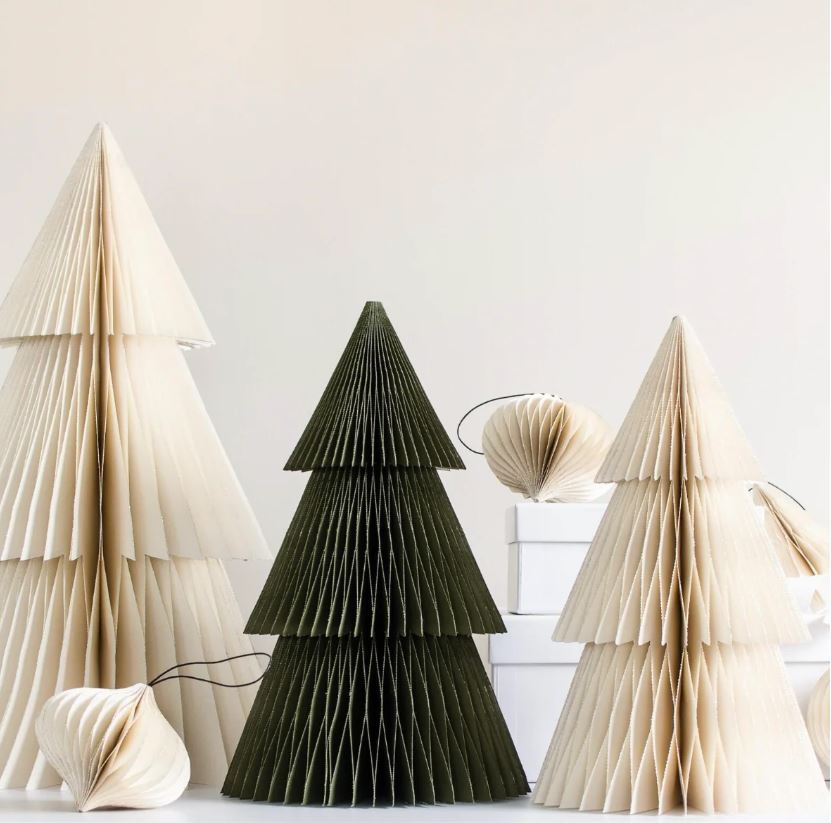 Christmas Standing Tree - Paper with Glitter - 31cm
