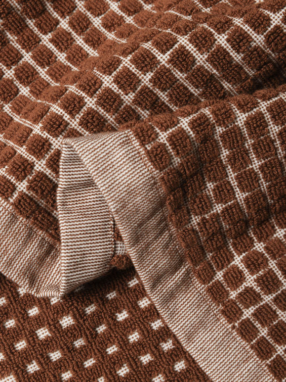 100% Cotton Towels - Paprika/Cream Grid