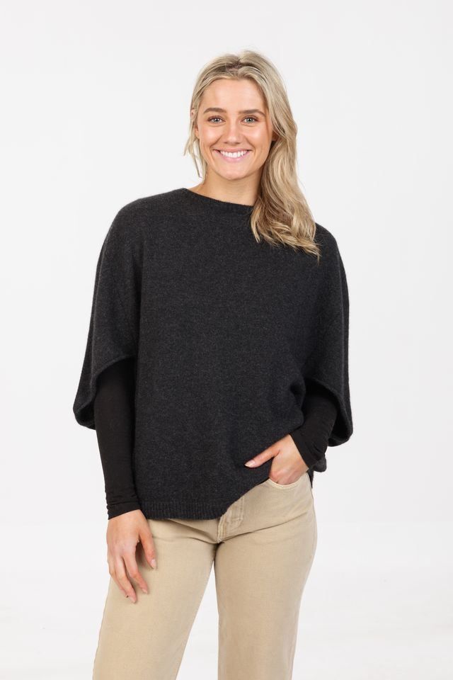 Possum Merino Split Sleeve Poncho