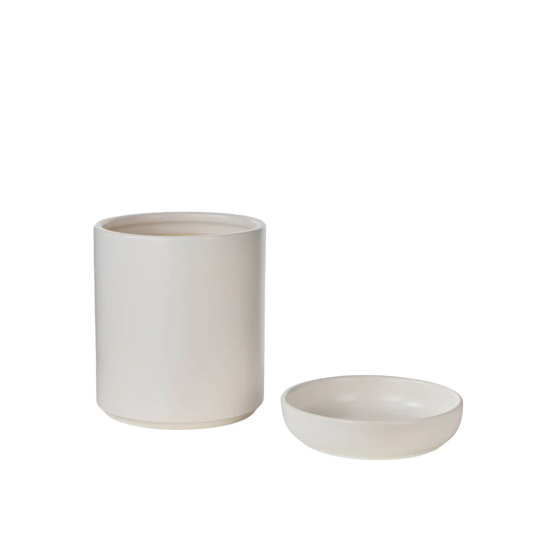 Pot With Saucer Ivory Tall