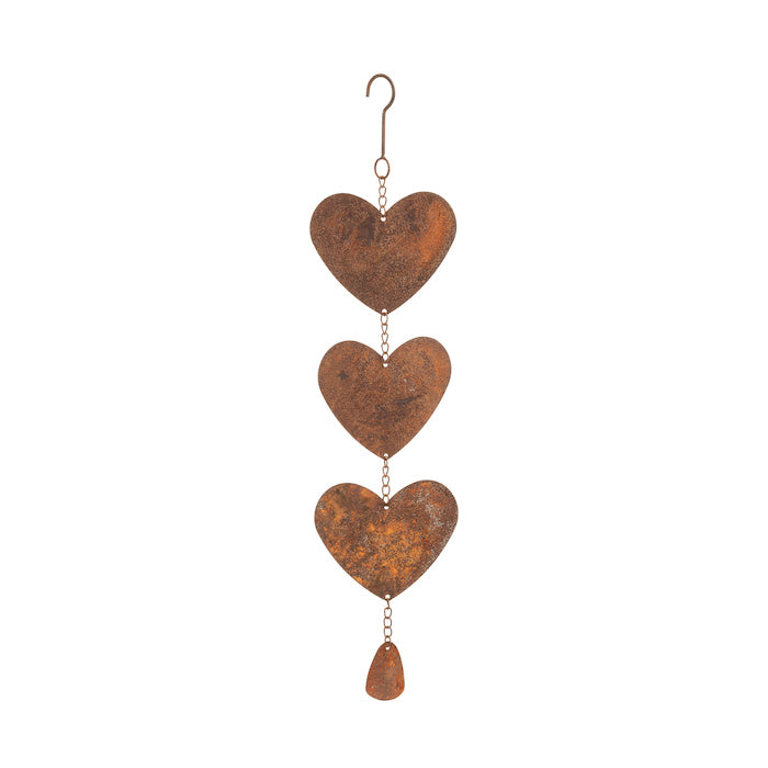 Rusty Hanging Chain of Hearts