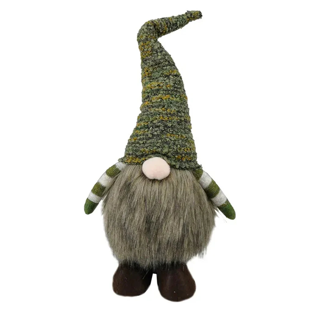 Christmas Gnome Standing Fabric Gnome 50x23cm - Green/Brown