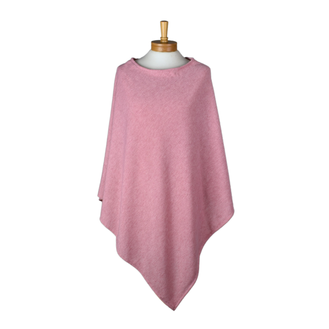 Poncho Blush Pink Wool Acrylic Mix
