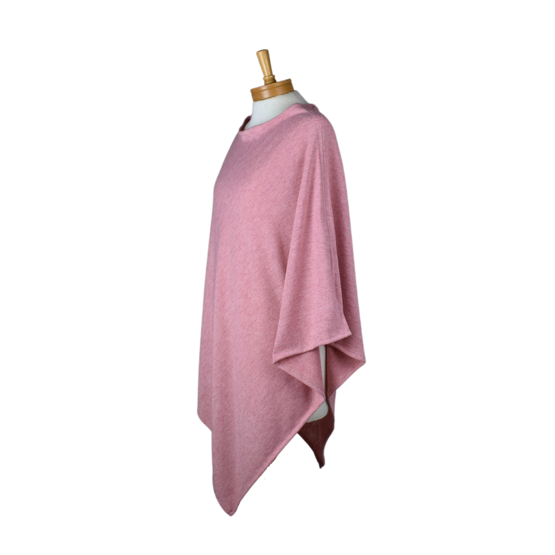 Poncho Blush Pink Wool Acrylic Mix