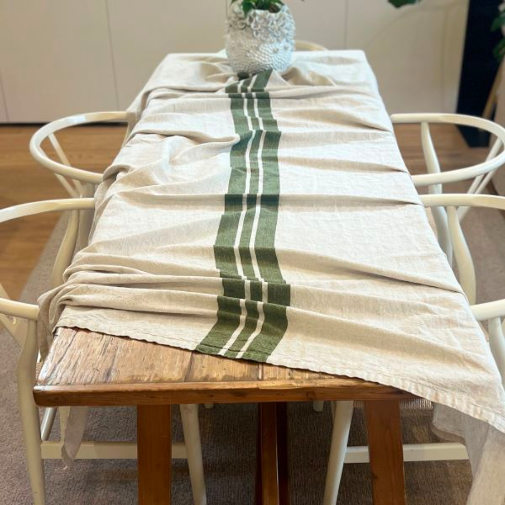 Tablecloth Linen/Cotton Stripe