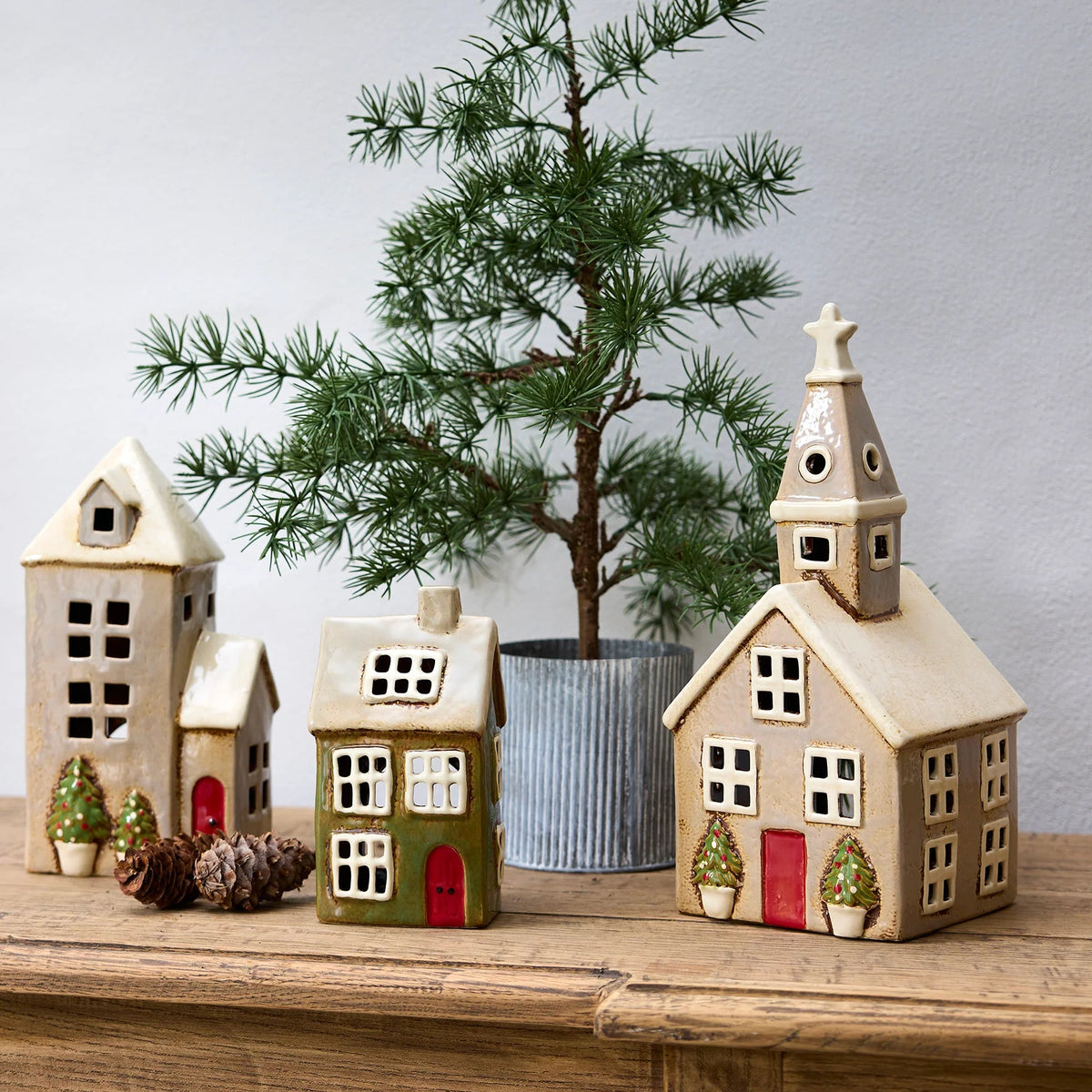Tealight House Church Xmas Stone