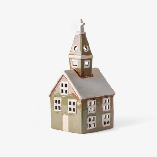 Tealight Church Olive Green