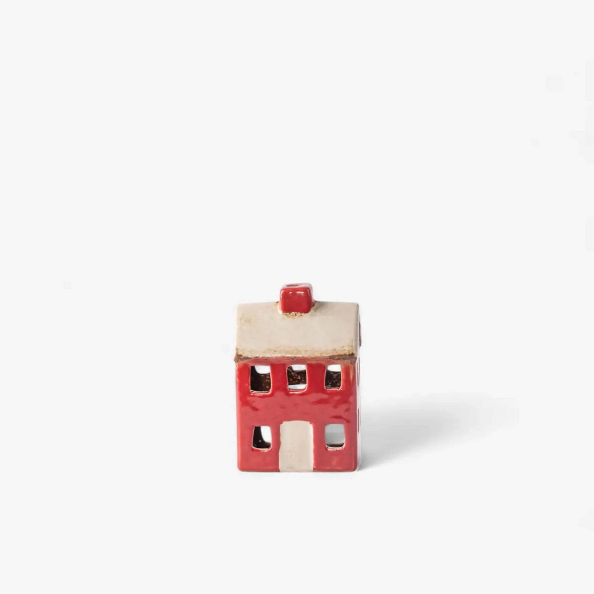 Tealight Petite Chalet Alsace Red Cream