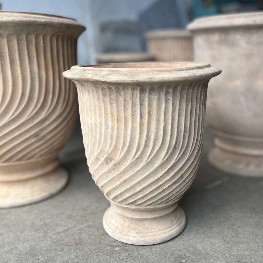Antique Terracotta French Swirl Pot - Available in 2 sizes