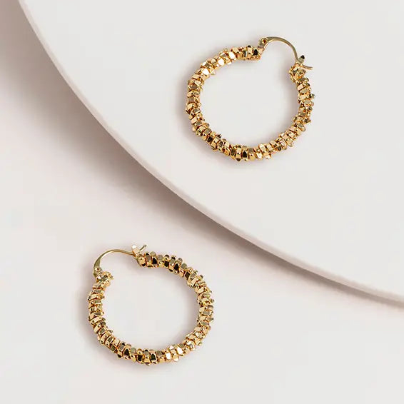 Earrings - Textured Hoop Earrings