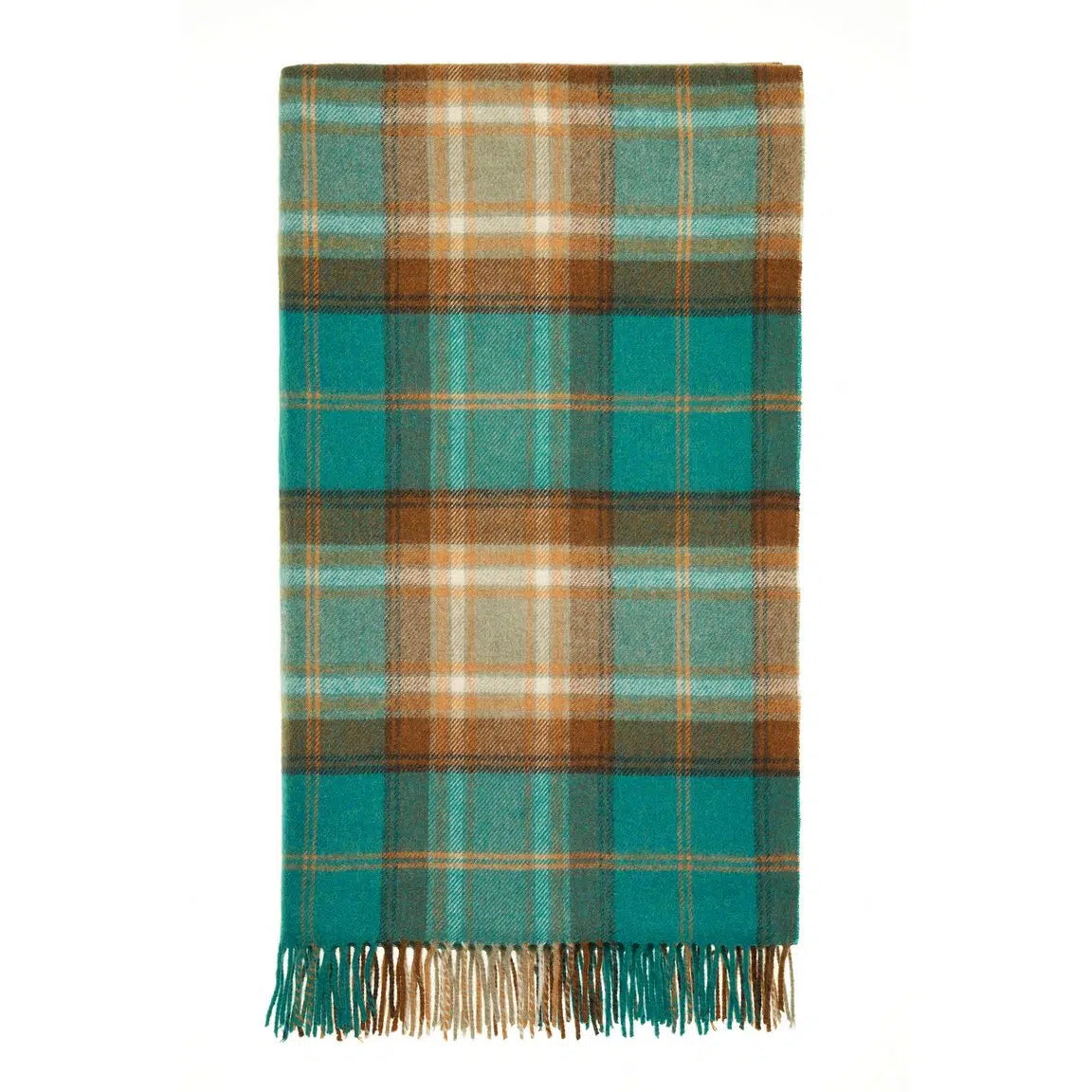Throw-Wool-Check-Jade-Orange-Brown