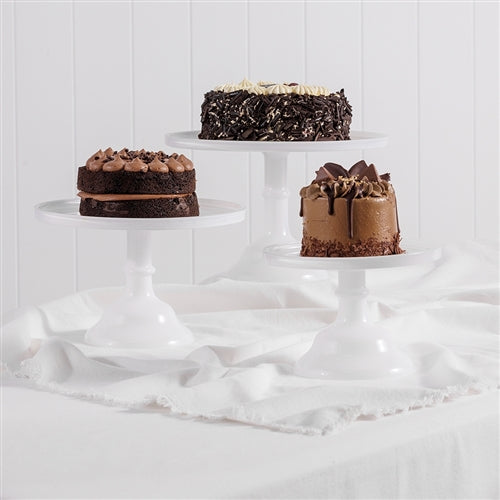 Cake Plate Stand Glass White