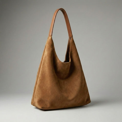 Tote Bag - Faux Suede - Camel
