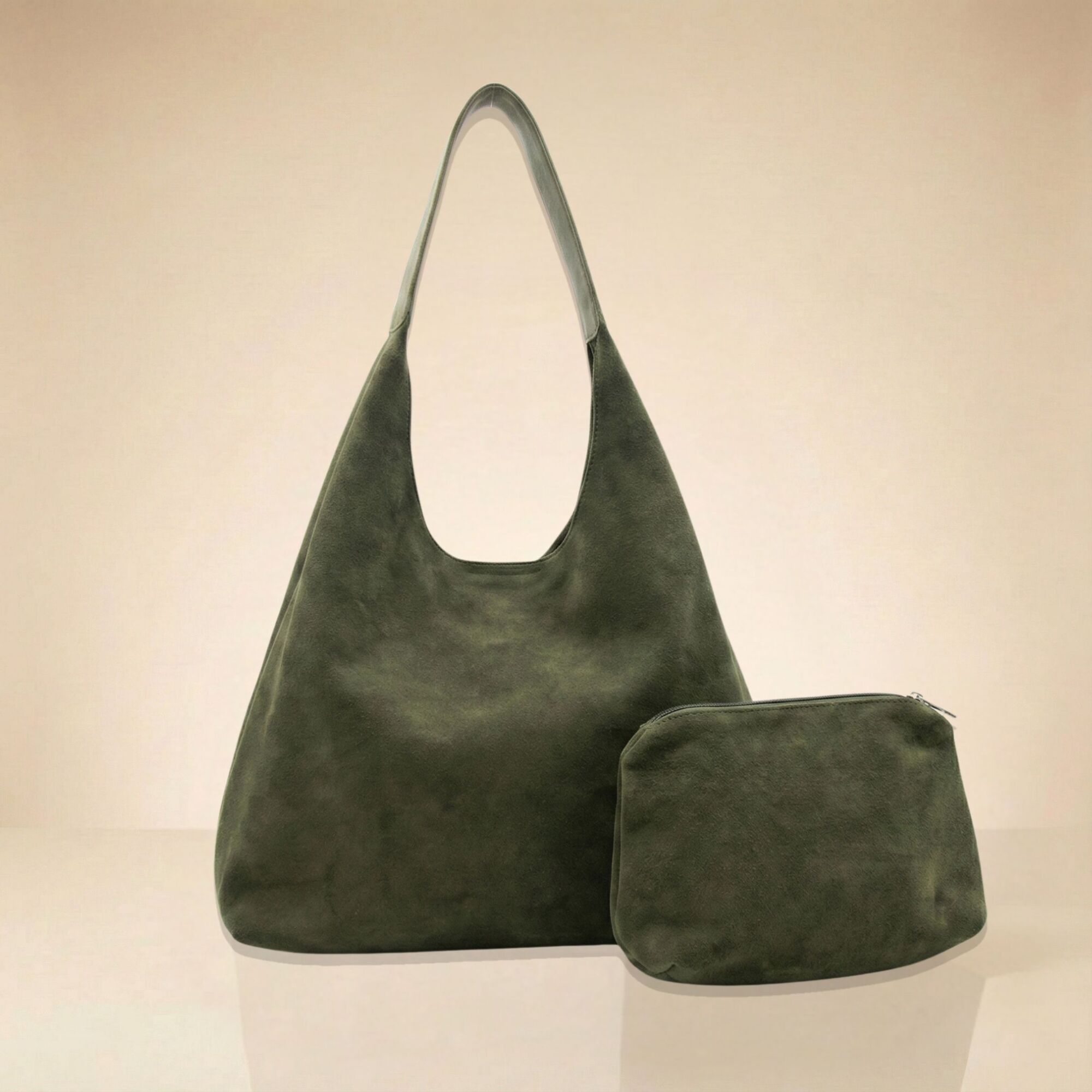 Tote Bag - Faux Suede - Green