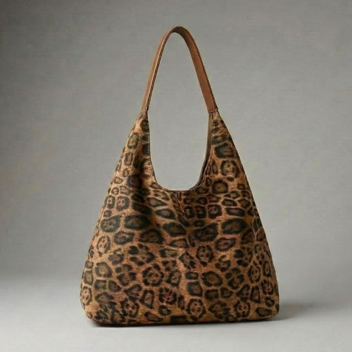 Tote Bag - Faux Suede - Leopard