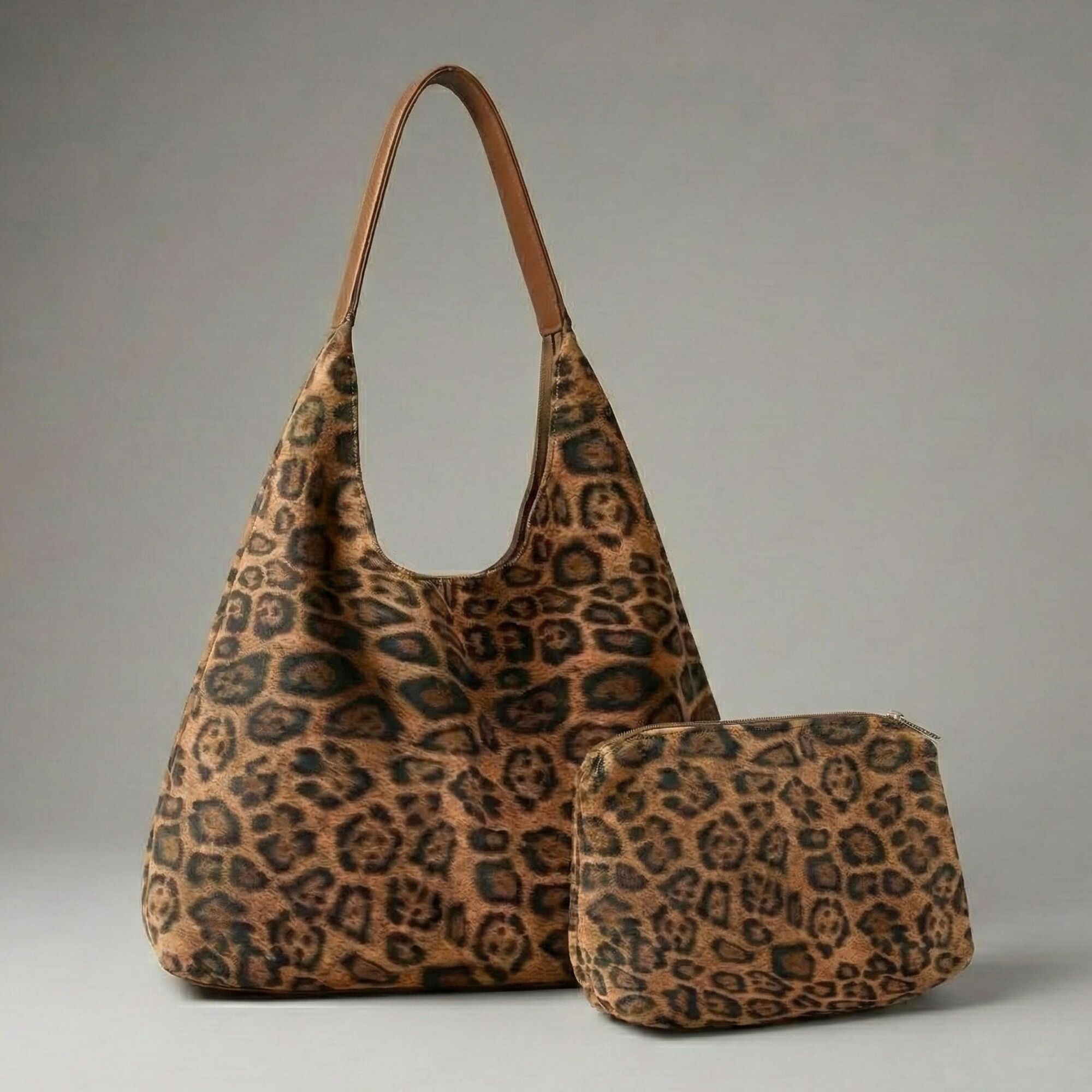 Tote Bag - Faux Suede - Leopard