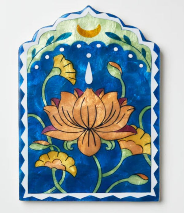 Wall Art Fleur Lotus Navy Capiz Shell
