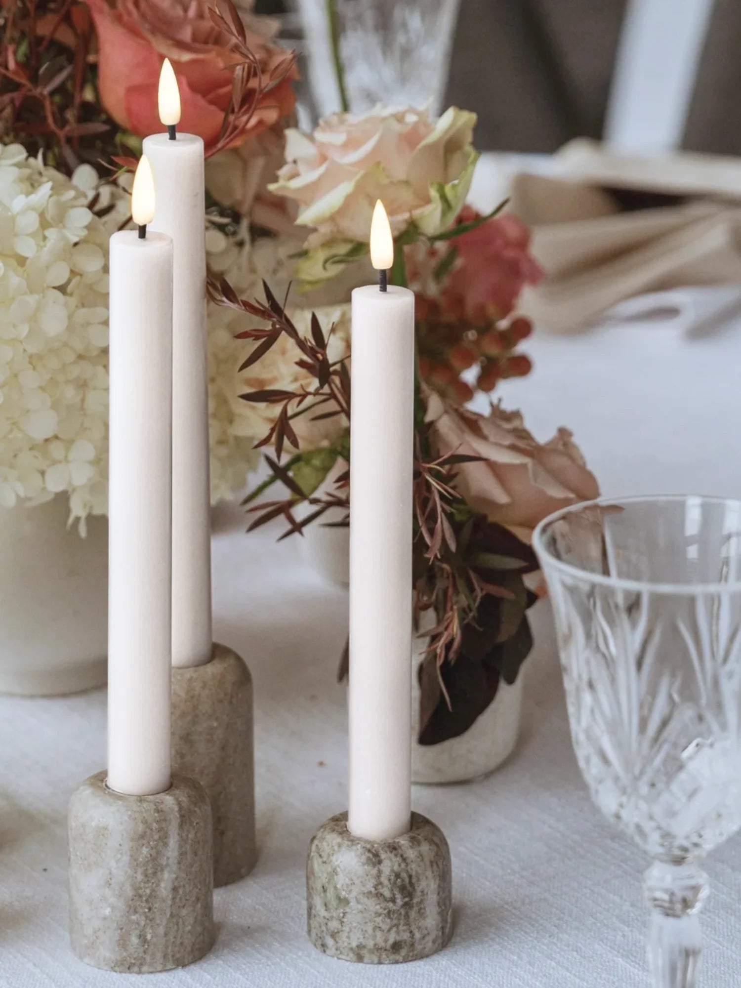 Flickering Dinner LED Candle - Set of 2 - Various Colours