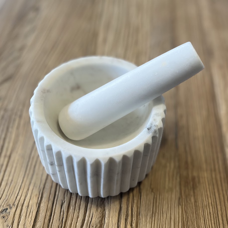 White Marble Mortar and Pestle